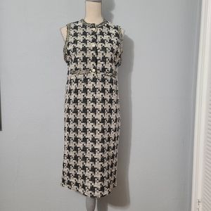 Zara‎ Tweed Houndstooth Midi Dress Size Small